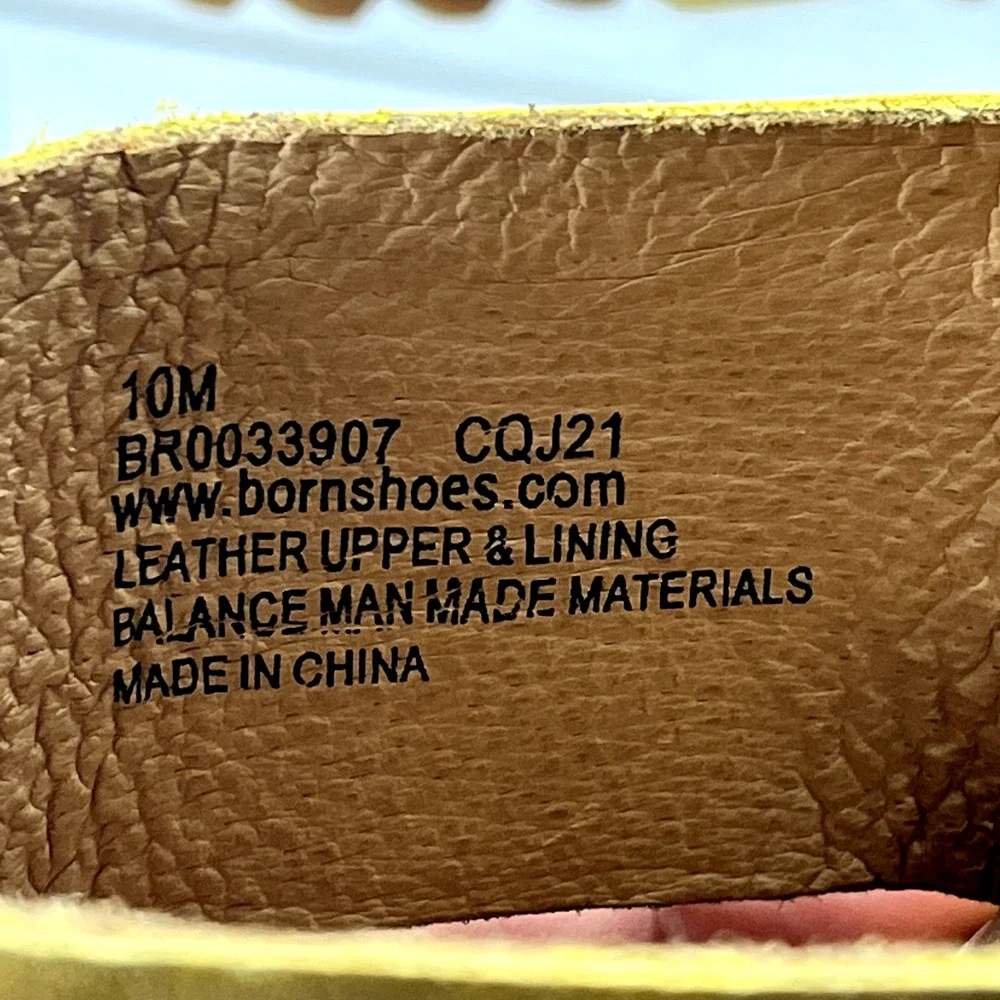 Born Shoes Sandals Women's Size 10 M Morena Yellow Sun Leather Slip on - Picture 10 of 12